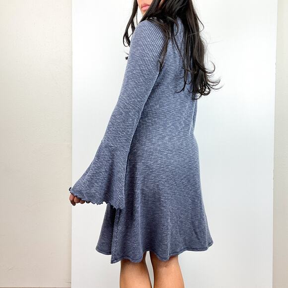 Abercrombie & Fitch Size M Flared A-Line Ribbed Dress Blue - Picture 7 of 11